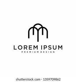 letter MN logo design template with business card. Vector