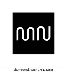 Logo de la carta MN. Vector de diseño de letras MN con ILUSTRACIÓN DE CONCEPTO NEGRO Y BLANCO
