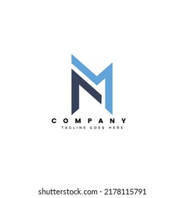 diseño de plantilla de logotipo de mn de carta