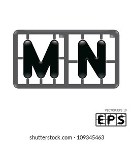 Letter mn model-kit alphabet vector