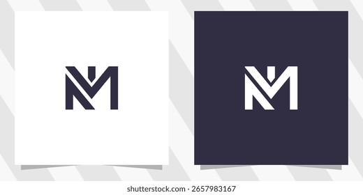Vector de diseño de logotipo de letra MN NM