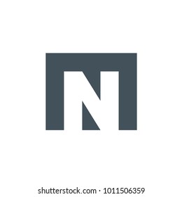 Letter MN or NM Logo Template. Letter N Logo in negative space