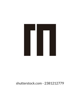 Letter mn nm m n square geometric symbol simple logo vector