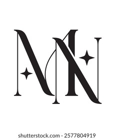 letter MN or NM vector logo design for luxury, fashion, jewelry, boutique, and startup