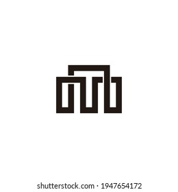 letter mn overlapping line infinity design logo vector