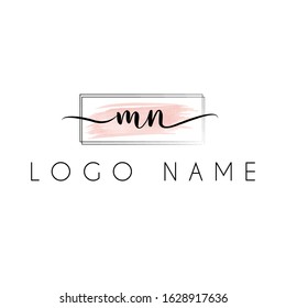 Letter MN signature handwriting logo with luxury elegent modern fashion style perfect for , beauty , wedding photography , spa , makeup logos 
