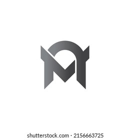 letter mn simple gradient geometric logo vector