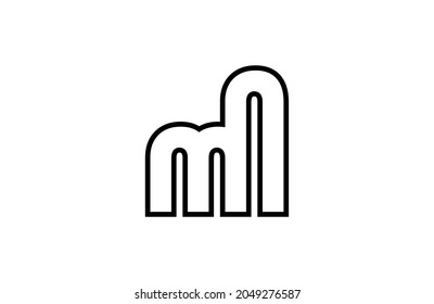 Monograma de logotipo de icono sencillo MN Carta 