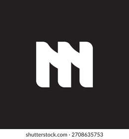 Vector de logotipo de franja geométrica de curva enlazada simple de la letra MN 