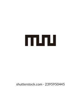 Letter MN square geometric symbol simple logo vector