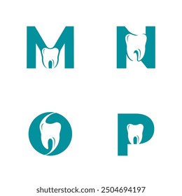 Letter MNOP logo dental. MNOP dental logo template