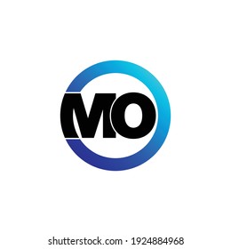 vector de diseño de logotipo de círculo de carta MO