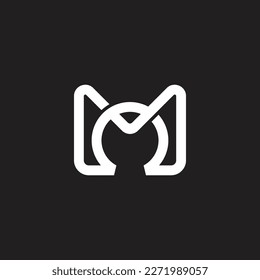 letter mo linked 3d flat logo vector 