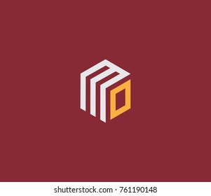 Letter MO logo. hexagon logo