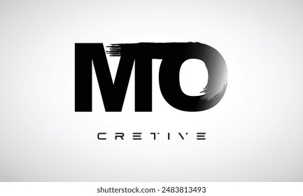 Letter MO logo logotype icon concept with brush style, and joining letter logo design vector	