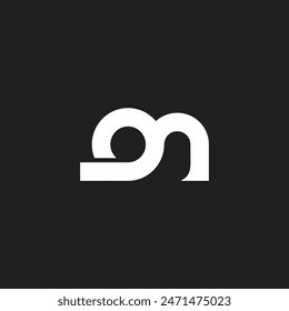 letter mo loop linear simple geometric logo vector 