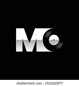 Letter MO with Negative Space Vinyl - Logo for DJ or Record