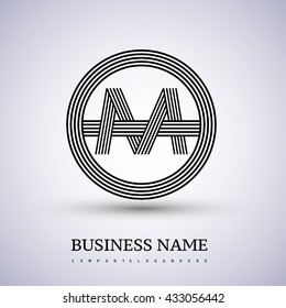 Letter MO or OM linked logo design circle O shape. Elegant black colored, symbol for your business name or company identity