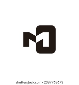 letter mo simple geometric negative space logo vector 