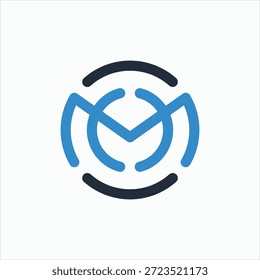 letra MO Tech concepto logo diseño Vector Plantilla