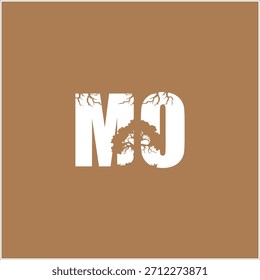 letra MO Tree Oakland Logo Design Vetor