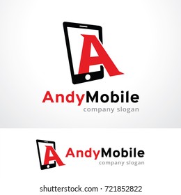 Letter A Mobile Logo Template Design Vector, Emblem, Design Concept, Creative Symbol, Icon
