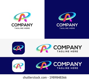 Buchstabe Ein modernes 3D-Logo-Design