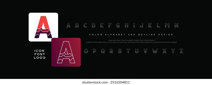 Letter a Modern alphabet font and number. Typography future creative design concept fonts and numbers. vector illustration