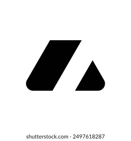 Letter A modern black shape flat monogram logo