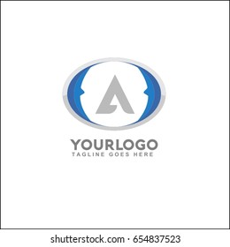A letter modern circle badge vector graphic emblem logo design. Tech vector illustration.