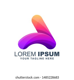 letter a modern colorful logo design vector