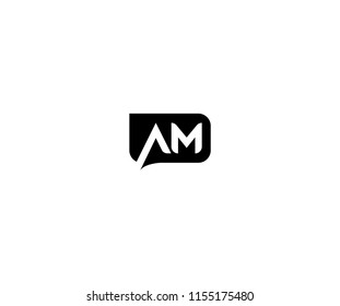 Letter AM Modern Corporate Label Shape Logotype