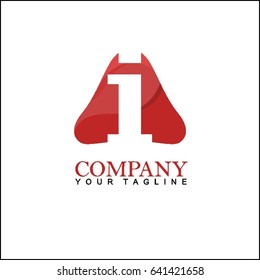Letter I with Modern glossy and Triangle logo, Arrow and forward, Vector abstract  Digital, Technology, Media logotype