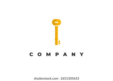 letter i modern gold key logo