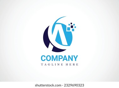 Elemento de diseño de logotipo moderno Carta A