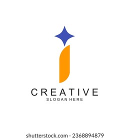 Letter I modern logo design template elements