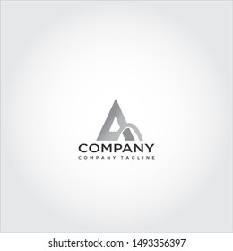 letter a modern logo, with a half circle at the bottom, suitable for a company logo.