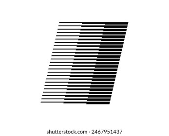 Letter I Modern Logo with Horizontal Speed Line Pattern