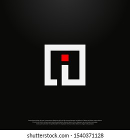 Letter I modern Logo icon monogram design. Vector graphic design template element. black background.