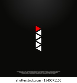 Letter I modern Logo icon monogram design. Vector graphic design template element. black background.