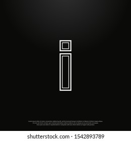 Letter I modern Logo icon monogram design. Vector graphic design template element. black background. eps10