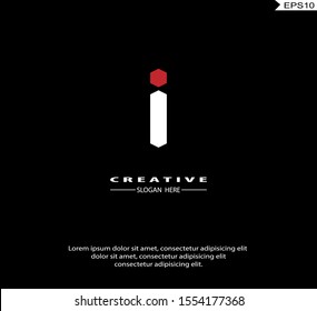 Letter I modern Logo icon monogram design. Vector graphic design template element. black background.