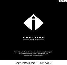 Letter I modern Logo icon monogram design. Vector graphic design template element. black background.