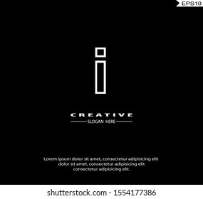 Letter I modern Logo icon monogram design. Vector graphic design template element. black background.