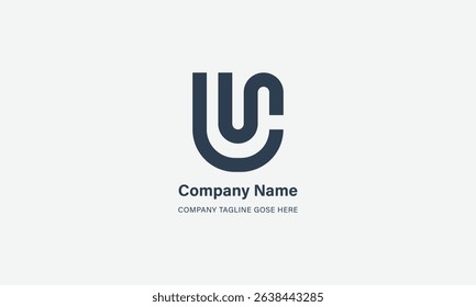 Letter Modern Monogram Style U Logo