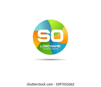 Letter SO Modern Shape Logo Design Template Element