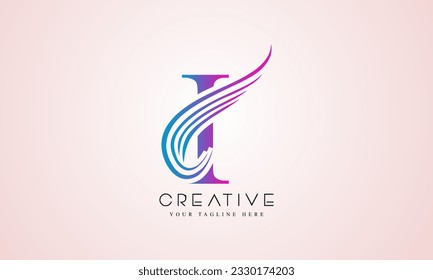 Letra I Elemento de plantilla de diseño de logotipo de forma moderna