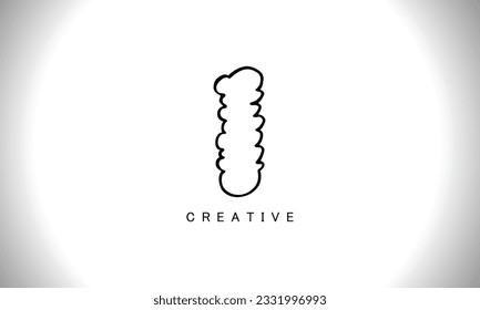 Letter I Modern Shape Logo Design Template Element