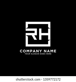letter modern square RH Logo vector design, It is good for your business company or corporate