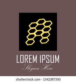 A Letter Modern Style Logos. 3D, Polygon, Hexagonal Vector Logos